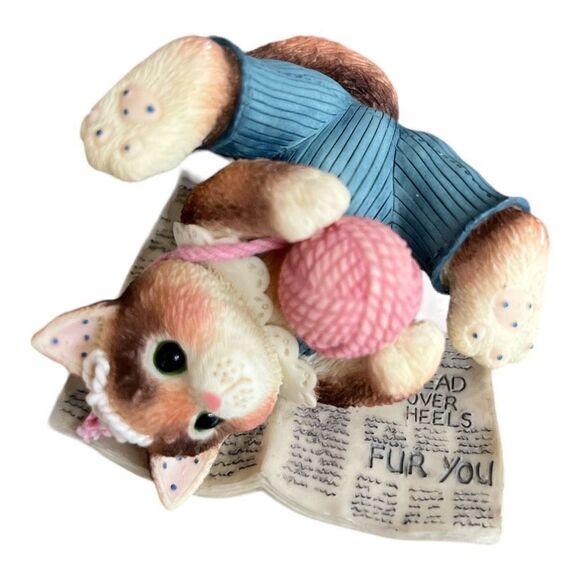 Enesco Calico Kittens HEAD OVER HEELS FUR YOU Playful Cat - Picture 1 of 4